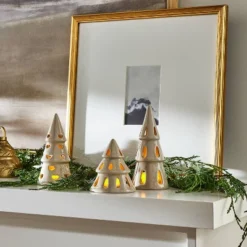 Threshold 33 3pc Ceramic Tree LED Tea Light Holder Set - Threshold™ Designed With Studio McGee