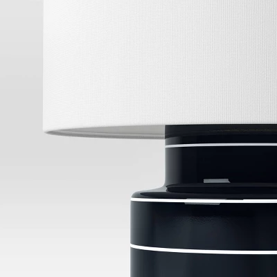 Glossy Table Lamp Navy And White (Includes LED Light Bulb) - Threshold™ 3 Glossy Table Lamp Navy And White (Includes LED Light Bulb) - Threshold™ - Image 3
