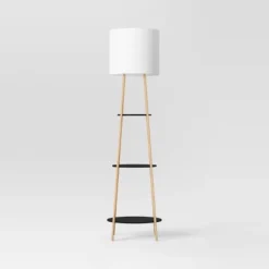 Shelf Floor Lamp Black/Natural - Threshold™ -Threshold GUEST 1350825a 18e5 4036 8b1f 9e557d0454aa