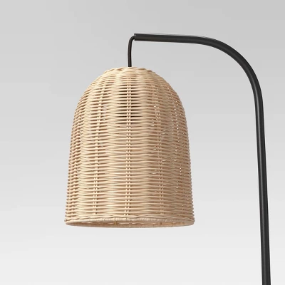 20.5"x7" Addison Rattan Table Lamp Brown - Threshold™: Curved Metal, LED, No Assembly Required 3 20.5"x7" Addison Rattan Table Lamp Brown - Threshold™: Curved Metal, LED, No Assembly Required - Image 3