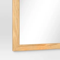22" X 65" Fluted Arch Floor Mirror Light Natural - Threshold™: Pine Frame, No Assembly Required -Threshold GUEST 2eb41037 211f 4b99 866c ccd156970fc9