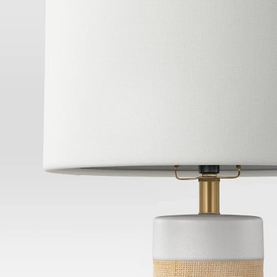 Ceramic Table Lamp With Natural Wrap White - Threshold™ 3 Ceramic Table Lamp With Natural Wrap White - Threshold™ - Image 3