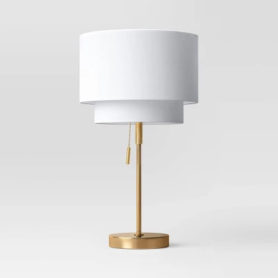 Double Shade Knurled Collection Table Lamp Gold - Threshold™ 1 Double Shade Knurled Collection Table Lamp Gold - Threshold™
