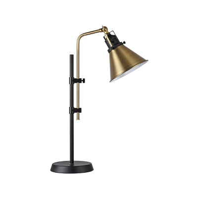 Black Metal Adjustable Table Lamp With Bronze Finish - Threshold™: ETL Listed, Metal Shade, 1-Way Socket Switch 3 Black Metal Adjustable Table Lamp With Bronze Finish - Threshold™: ETL Listed, Metal Shade, 1-Way Socket Switch - Image 3