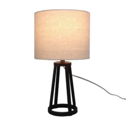 Medium Modern Industrial Assembled Table Lamp Black - Threshold™: UL Listed, Cotton-Linen Shade, Metal Body, No Bulb Included 14 Medium Modern Industrial Assembled Table Lamp Black - Threshold™: UL Listed, Cotton-Linen Shade, Metal Body, No Bulb Included -Threshold GUEST 5e453bf9 3d19 49ed a4c9 16462b30fa15