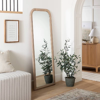 24" X 64" Wood Floor Mirror - Threshold™ Designed With Studio McGee: Natural Finish, Standing, No Assembly Required 1 24" X 64" Wood Floor Mirror - Threshold™ Designed With Studio McGee: Natural Finish, Standing, No Assembly Required