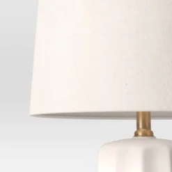 24.75"x13" Ribbed Ceramic Table Lamp Cream - Threshold™: Bedside, Nightstand, No Assembly Required -Threshold GUEST 63f45e03 e589 4143 aca6 a7dcb7fccaab