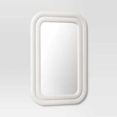 24"x36" Textured Wall Mirror White - Threshold™ 2 24"x36" Textured Wall Mirror White - Threshold™ - Image 2
