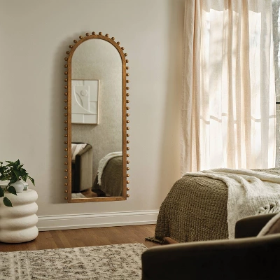 25"x65" Carved Beaded Floor Mirror - Threshold™ 1 25"x65" Carved Beaded Floor Mirror - Threshold™