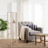 62.5" Alabaster Shelf Floor Lamp Light Brown - Threshold™: ETL Listed, Linen Shade, MDF Body