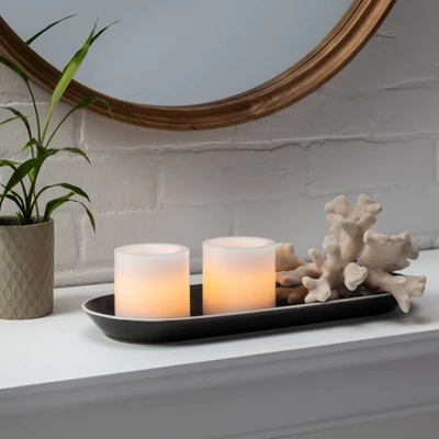 2pk 3" X 3" LED Flameless Black Wick Candles White - Threshold™ 1 2pk 3" X 3" LED Flameless Black Wick Candles White - Threshold™