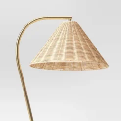 Gooseneck Floor Lamp With Natural Shade Brass - Threshold™: Adjustable, Rattan Shade, ETL Listed, Metal Base 5 Gooseneck Floor Lamp With Natural Shade Brass - Threshold™: Adjustable, Rattan Shade, ETL Listed, Metal Base -Threshold GUEST 88390ce5 6f99 4759 8590 a08074c6f149
