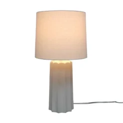 24.75"x13" Ribbed Ceramic Table Lamp Cream - Threshold™: Bedside, Nightstand, No Assembly Required -Threshold GUEST 8d52711a c725 4f37 8aea 5129e7053dfa