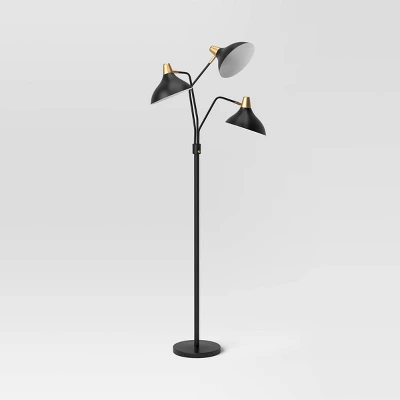 3-Head Floor Lamp Black - Threshold™ 4 3-Head Floor Lamp Black - Threshold™ - Image 4