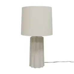 24.75"x13" Ribbed Ceramic Table Lamp Cream - Threshold™: Bedside, Nightstand, No Assembly Required -Threshold GUEST 96f810ed 5982 4937 8d06 f357b31b7c91