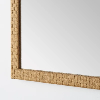 22" X 65" Woven Check Full Length Mirror Natural - Threshold™ Designed With Studio McGee 2 22" X 65" Woven Check Full Length Mirror Natural - Threshold™ Designed With Studio McGee - Image 2
