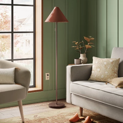 Floor Lamp With Leather Shade Brown - Threshold™ 2 Floor Lamp With Leather Shade Brown - Threshold™ - Image 2