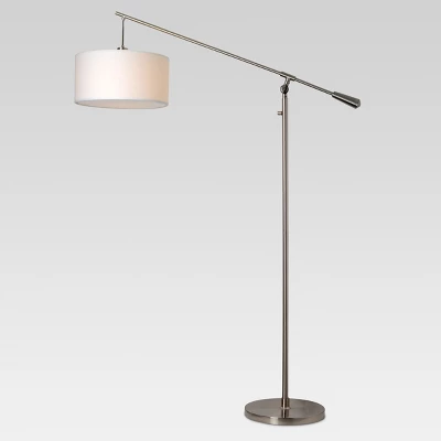 Cantilever Floor Lamp Nickel (Includes LED Light Bulb) - Threshold™: Adjustable, Swing Arm, ETL Listed 1 Cantilever Floor Lamp Nickel (Includes LED Light Bulb) - Threshold™: Adjustable, Swing Arm, ETL Listed