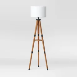 Tripod Floor Lamp With Shelf Brown Wood - Threshold™ -Threshold GUEST b1b8ca20 55ea 4c4e bc34 1f4ca7a73cd2