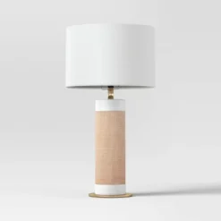 Ceramic Table Lamp With Natural Wrap White - Threshold™ 9 Ceramic Table Lamp With Natural Wrap White - Threshold™ -Threshold GUEST b631c81c 33d1 4715 9813 066da6c38938
