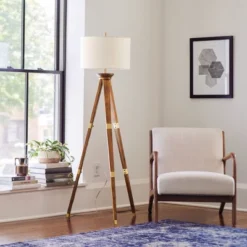 60"x16" Tripod Floor Lamp Oak Tone Wooden Finish - Threshold™: Elegant Standing Lighting, 3-Way Switch, UL Listed 14 60"x16" Tripod Floor Lamp Oak Tone Wooden Finish - Threshold™: Elegant Standing Lighting, 3-Way Switch, UL Listed -Threshold GUEST c2f8f53a ec73 4620 85f4 88ec9ed0366f 1