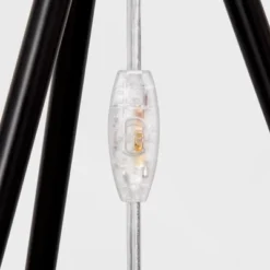 Diamond Tripod Floor Lamp Black With Rattan Shade (Includes LED Light Bulb) - Threshold™: Nautical Standing Illumination -Threshold GUEST c44e7eb3 f673 4de5 bf99 c2f971960e8b