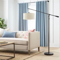 70"x16" Cantilever Drop Pendant Swing Arm Floor Lamp Brown - Threshold™: Adjustable, Metal Body, Linen Shade 9 70"x16" Cantilever Drop Pendant Swing Arm Floor Lamp Brown - Threshold™: Adjustable, Metal Body, Linen Shade -Threshold GUEST cd0c3cb9 dbb5 466d 9069 486b7c8203dd