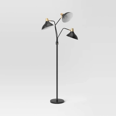 3-Head Floor Lamp Black - Threshold™ 5 3-Head Floor Lamp Black - Threshold™ - Image 5