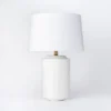 24"x16" Ceramic Assembled Table Lamp White - Threshold™ Designed With Studio McGee: Ribbed Design, Dimmable, UL Listed