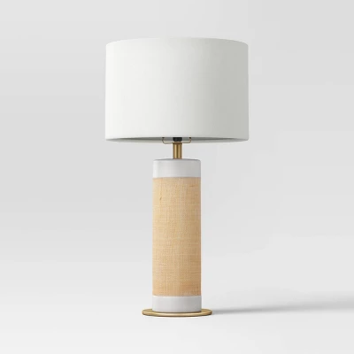 Ceramic Table Lamp With Natural Wrap White - Threshold™ 4 Ceramic Table Lamp With Natural Wrap White - Threshold™ - Image 4