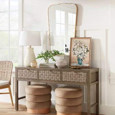 23" X 36" Metal Curved Top Mirror Gold - Threshold™ Designed With Studio McGee 1 23" X 36" Metal Curved Top Mirror Gold - Threshold™ Designed With Studio McGee