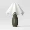 Wavy Shade Collection With Ceramic Base Table Lamp Green - Threshold™