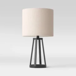 Medium Modern Industrial Assembled Table Lamp Black - Threshold™: UL Listed, Cotton-Linen Shade, Metal Body, No Bulb Included 11 Medium Modern Industrial Assembled Table Lamp Black - Threshold™: UL Listed, Cotton-Linen Shade, Metal Body, No Bulb Included -Threshold GUEST efa66634 4d97 4129 8a6a 512cfcfb59c4