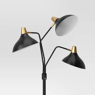 70"x36" 3-Head Floor Lamp Black - Threshold™: Adjustable, ETL Listed, Metal Shades, No Tools Assembly 3 70"x36" 3-Head Floor Lamp Black - Threshold™: Adjustable, ETL Listed, Metal Shades, No Tools Assembly - Image 3